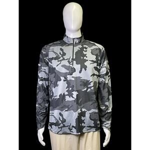 Nike Element Running Dri-Fit Gray Camo 1/4 Zip Pullover Sweatshirt Men Sz Large